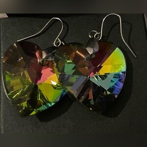 Plastic Rainbow Heart Earrings